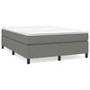 vidaXL Box Spring Bed Frame Dark Grey Queen Fabric