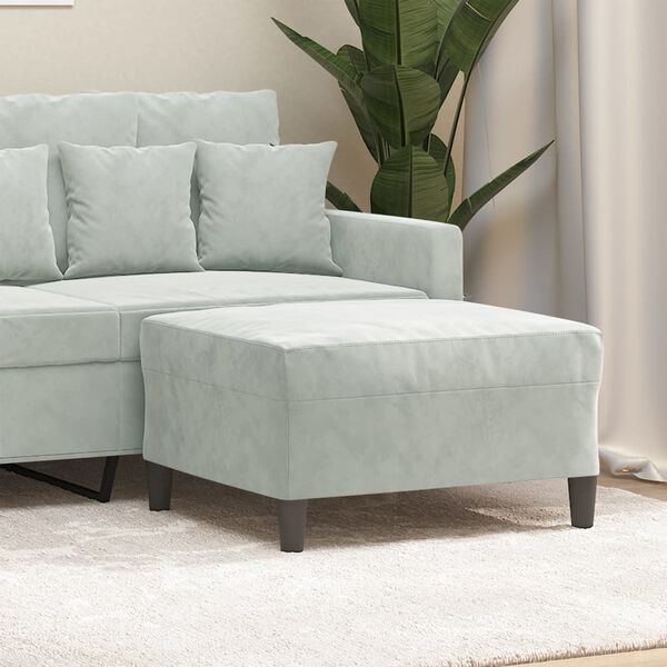 vidaXL Footstool Light Grey 70x55x41 cm Velvet