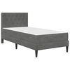 vidaXL Bed Frame with Mattress Dark Grey 90 x 190 cm Velvet