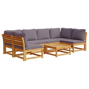 vidaXL 7 Piece Garden Lounge Set with Cushions Solid Wood Acacia