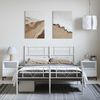 vidaXL Metal Bed Frame without Mattress with Footboard White 150x200cm