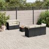 vidaXL 6 Piece Garden Sofa Set with Cushions Black Poly Rattan