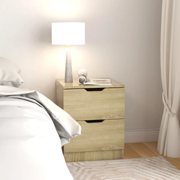 vidaXL Bedside Cabinets 2 pcs Sonoma Oak 40x40x50 cm Engineered Wood