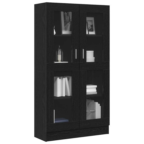 vidaXL Book Cabinet Black Oak 82.5 x 30.5 x 150 cm Engineered Wood