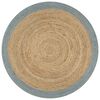 vidaXL Area Rug | Natural | Braided Jute | Medium | Durable | Area Rug | Round