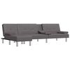 vidaXL L-shaped Sofa Bed Grey 255x140x70 cm Faux Leather