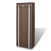 Fabric Shoe Cabinet with Cover 162 x 57 x 29 cm Brown
