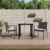 vidaXL 3 Piece Garden Dining Set with Cushions Poly Rattan and Steel