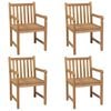 vidaXL Garden Chairs 4 pcs with Anthracite Cushions Solid Teak Wood
