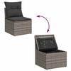 vidaXL 11 Piece Garden Sofa Set with Cushions Grey Poly Rattan