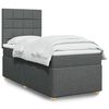 vidaXL Box Spring Bed with Mattress Dark Grey King Single Fabric