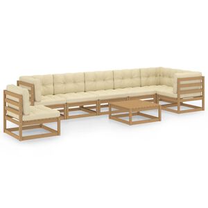 vidaXL 8 Piece Garden Lounge Set with Cushions Solid Pinewood