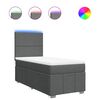 vidaXL Box Spring Bed with Mattress Dark Grey King Single Fabric