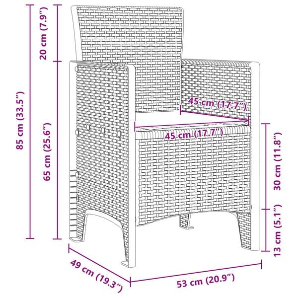 vidaXL Garden Dining Set 13 pcs Brown Polt rattan