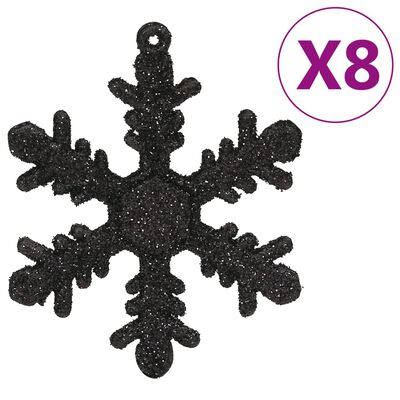 vidaXL 111 Piece Christmas Bauble Set Black Polystyrene