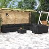 vidaXL 10 Piece Garden Lounge Set with Cushions Poly Rattan Black