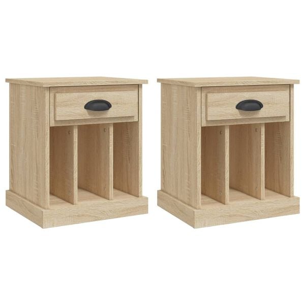 vidaXL Bedside Cabinets 2 pcs Sonoma Oak 43x36x50 cm