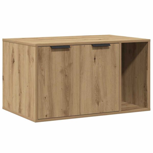 vidaXL Cat Litter Box Enclosure Artisian Oak 80x50x45 cm Engineered Wood