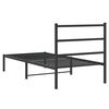 vidaXL Metal Bed Frame without Mattress with Headboard Black 90x190cm