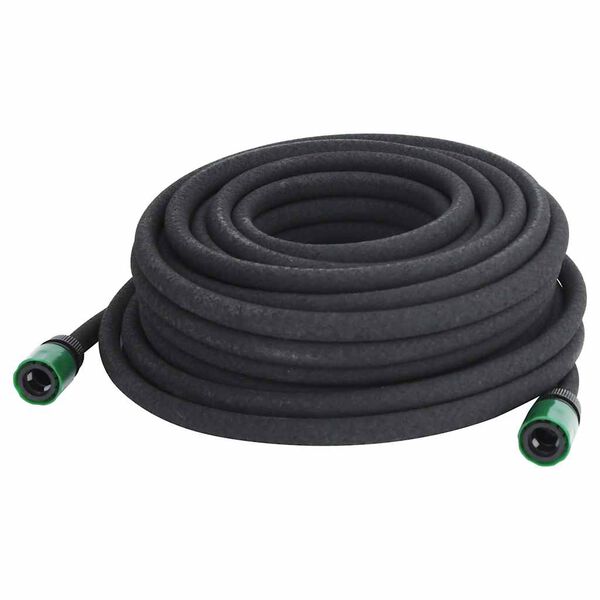 vidaXL Garden Soaker Hose Black 0.6" 25 m Rubber