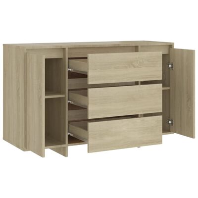 vidaXL Sideboard with 3 Drawers Sonoma Oak 120x41x75 cm Engineered Wood