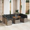 vidaXL Garden Sofa Set with Storage 10 pcs Grey Poly rattan