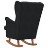 vidaXL Rocking Chair Wingback Black Velvet and Solid Wood