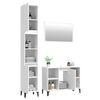 vidaXL 3 Piece Bathroom Furniture Set High Gloss White Engineered Wood