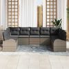 vidaXL Garden Sofa Set with Cushion 9 pcs Grey Poly rattan