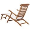 vidaXL Deck Chair with Cushion Cream White Solid Teak Wood