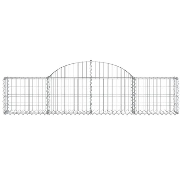 vidaXL Arched Gabion Baskets 10 pcs 200x30x40/60 cm Galvanised Iron