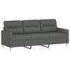 vidaXL 3 Piece Sofa Set with Cushions Dark Grey Fabric