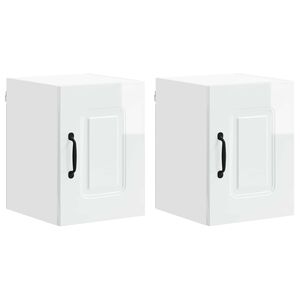 vidaXL Dishwasher Panel Kalmar 2 pcs High Gloss White Engineered Wood