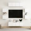 vidaXL 8 Piece TV Cabinet Set White Engineered Wood