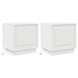 vidaXL Bedside Cabinet 2 pcs White 44 x 34.5 x 45 cm Engineered Wood