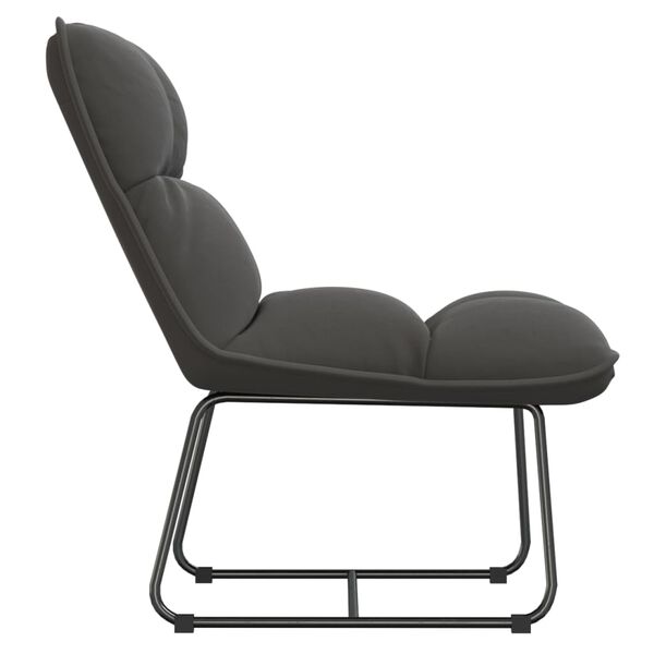 vidaXL Leisure Chair with Metal Frame Dark Grey Velvet