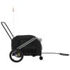 vidaXL Pet Bike Trailer Grey and Black Oxford Fabric and Iron
