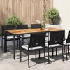 vidaXL Garden Table 190x90x75 cm Poly Rattan and Acacia Wood Black