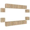 vidaXL 8 Piece TV Cabinet Set Sonoma Oak Engineered Wood