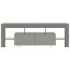 vidaXL TV Cabinet with LED Lights High Gloss Grey 130x35x45 cm