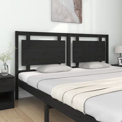 vidaXL Bed Headboard Black 185.5x4x100 cm Solid Pine Wood