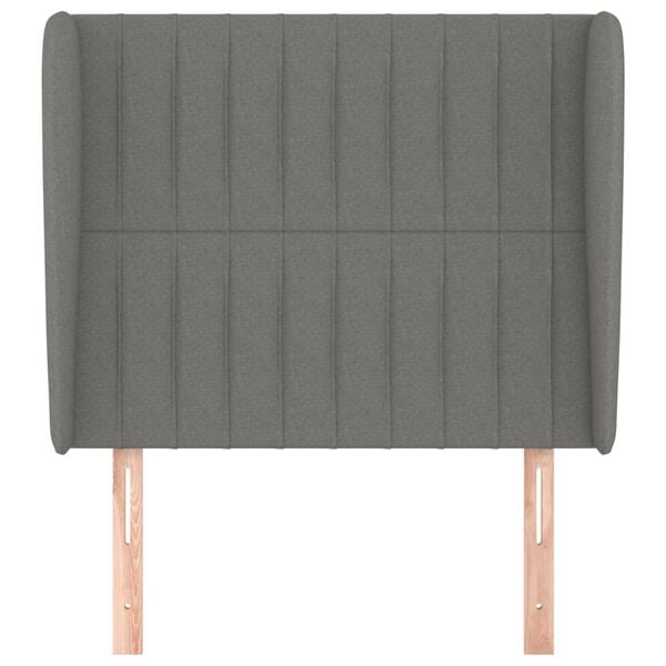 vidaXL Headboard with Ears Dark Grey 83 cm Fabric