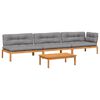 vidaXL 4 Piece Garden Pallet Sofa Set with Cushions Solid Wood Acacia