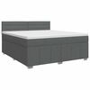 vidaXL Box Spring Bed with Mattress Dark Grey 137 x 190 cm Fabric