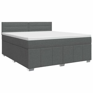vidaXL Box Spring Bed with Mattress Dark Grey 137 x 190 cm Fabric
