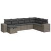 vidaXL 8 Piece Garden Sofa Set with Cushions Grey Poly Rattan