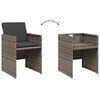 vidaXL Garden Chairs with Cushions 4 pcs Grey Poly Rattan