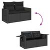 vidaXL 8 Piece Garden Sofa Set with Cushions Black Poly Rattan