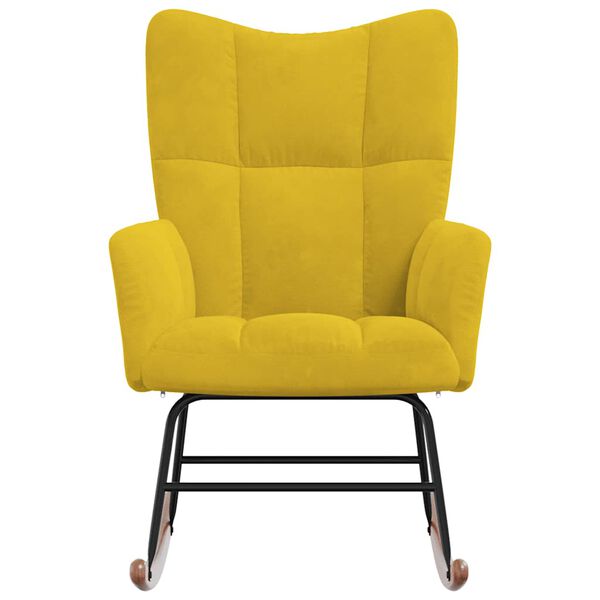 vidaXL Rocking Chair Mustard Yellow Velvet