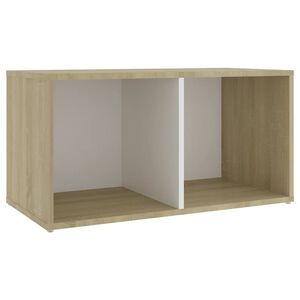 vidaXL TV Cabinet White and Sonoma Oak 72x35x36,5 cm Engineered Wood